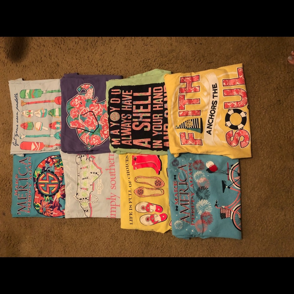 Simply southern shirts all short sleeve for 55$
